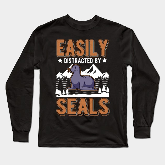 Easily Distracted By Seal Robbe Long Sleeve T-Shirt by favoriteshirt